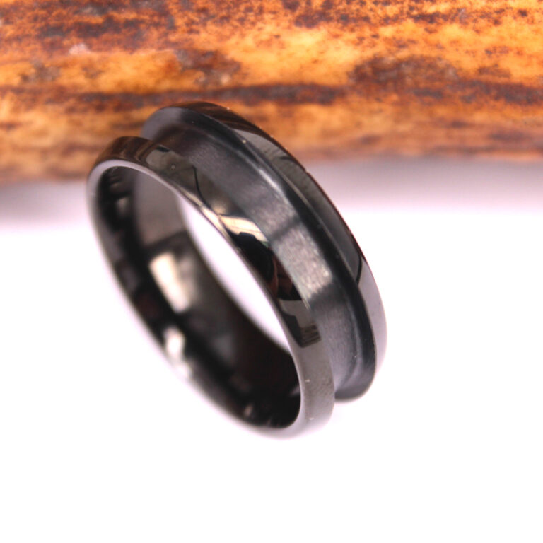 8mm Black Ceramic Ring Blank Core 3