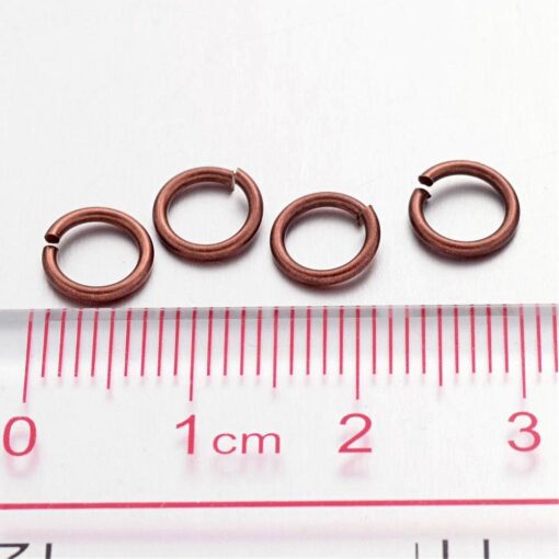 100 Pieces of Copper Coloured Brass Jump Rings 7mmx1mm - Image 3