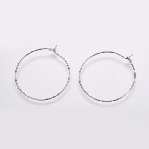 15 Pairs (30 earrings) 30mm Hypoallergenic 316 Stainless Steel Hoop Earrings