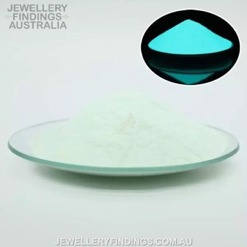 Turquoise (Blue/Green) Glow Pigment / Glow Powder for ring inlays, resins, ceramics and nail art - Image 3