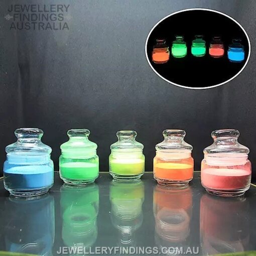 Turquoise (Blue/Green) Glow Pigment / Glow Powder for ring inlays, resins, ceramics and nail art - Image 4