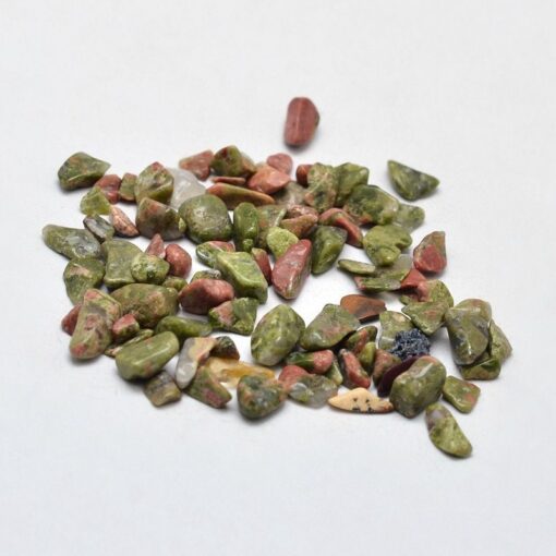 50 grams of Natural Unakite Gemstone Chips / Beads - perfect for resin art, ring making and craft