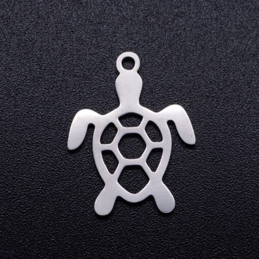 5 x Stainless Steel Turtle Shaped Charm, turtle pendants,  Earring Findings, Charms, Pendant