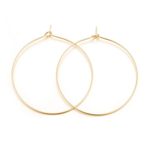 10 Pairs (20 earrings) 35mm Hypoallergenic Gold Toned 304 Stainless Steel Hoop Earrings