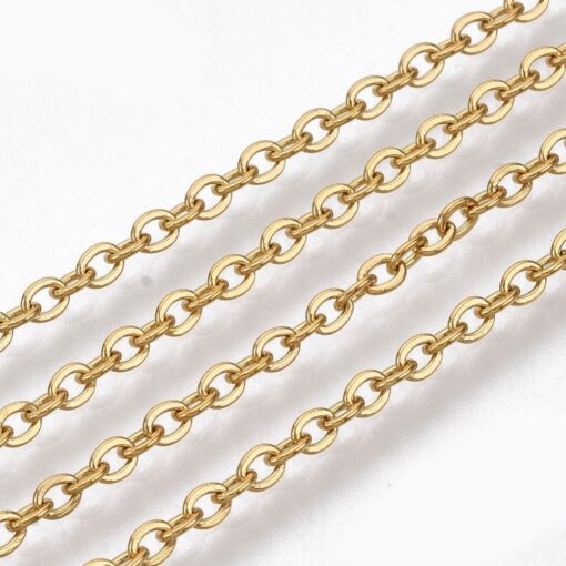 2m x Stainless Cable Chain Different Colours Available - Hypoallergenic, Link Sizes: 2.7mm long and 2mm wide, 0.4mm thick. - Image 7