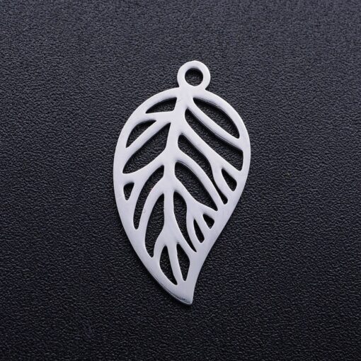 5 x Leaf Stainless Steel Charm / Pendant suitable for jewellery making, earrings, bracelet charms