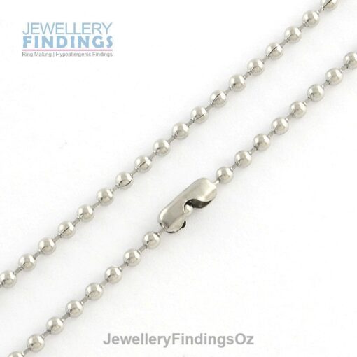 5 x 500mm, 600mm or 700mm long Stainless Steel Ball Chain complete with clasp - Hypoallergenic - Image 2