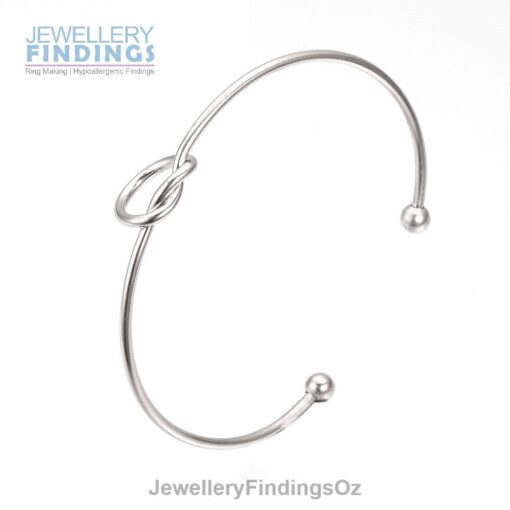 2 x Knotted Bangle 304 Stainless Steel for creating your designs or adding your favourite charms.