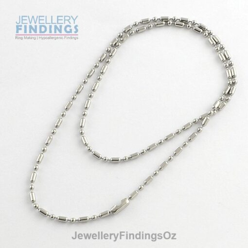 5 x 500mm or 600mm long Stainless Steel Ball Chain complete with clasp - Hypoallergenic