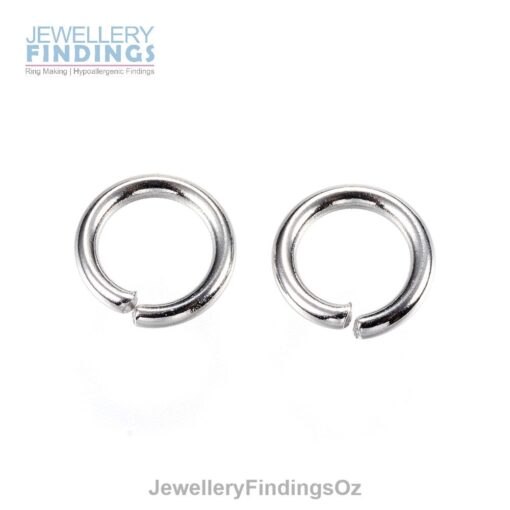 50+ 9mmx1.5mm Stainless Steel Open Jump Rings with a 6mm inner diameter