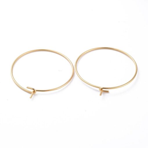 10 Pairs (20 earrings) 25mm Hypoallergenic Gold Toned 304 Stainless Steel Hoop Earrings