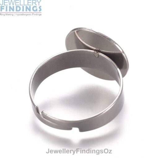 5 x 14mm adjustable flat round ring base suitable for your ring creations