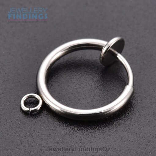 5 Pairs (10 earrings) of 316 Surgical Stainless Steel Clip-on Hoop Earrings with hoop - Image 3