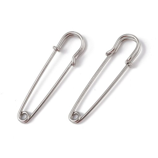 5 x 50mm Stainless Steel Pin Brooch Setting, 14mm wide, 50.5mm long, 5.5mm thick, pin: 1.4mm.