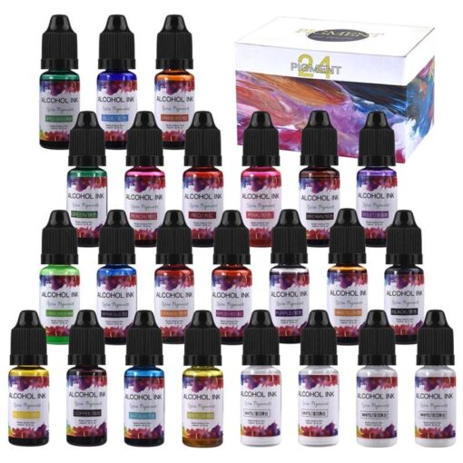 24 x Colours Alcohol Ink for Resin and Jewellery Making